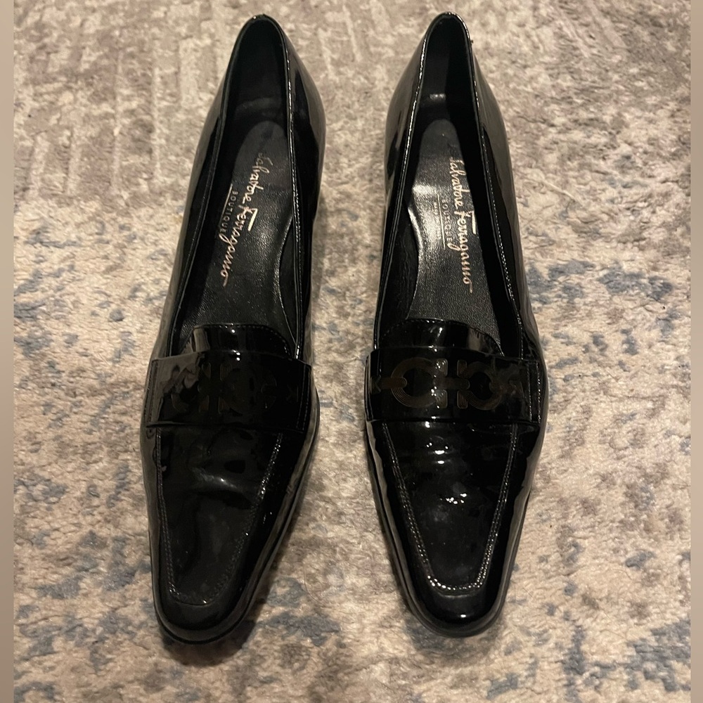 Salvatore Ferragamo patent leather shoes in size 8